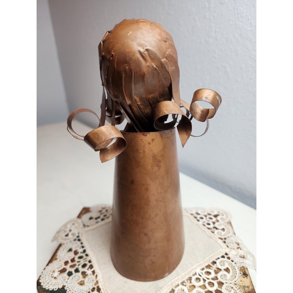 Vintage Copper Angel Playing the Flute, Christmas Decor - Picture 8 of 8